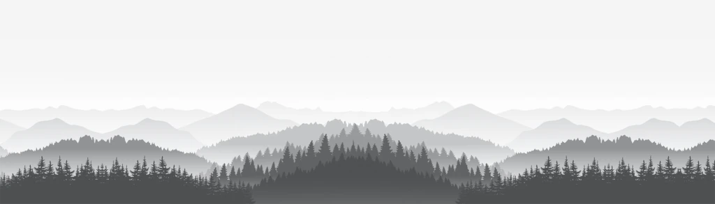 Gestaffelte Wald- und Berglandschaft